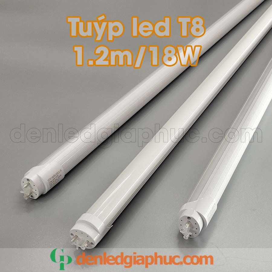 Đèn tuýp led T8 1m2 18w nhôm nhựa giá rẻ