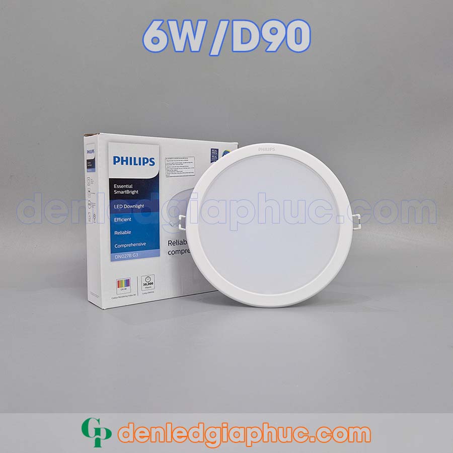 Đèn downlight philips DN027B G3 6W D90 RD