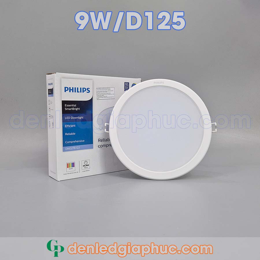 Đèn downlight philips DN027B G3 9W D125 RD