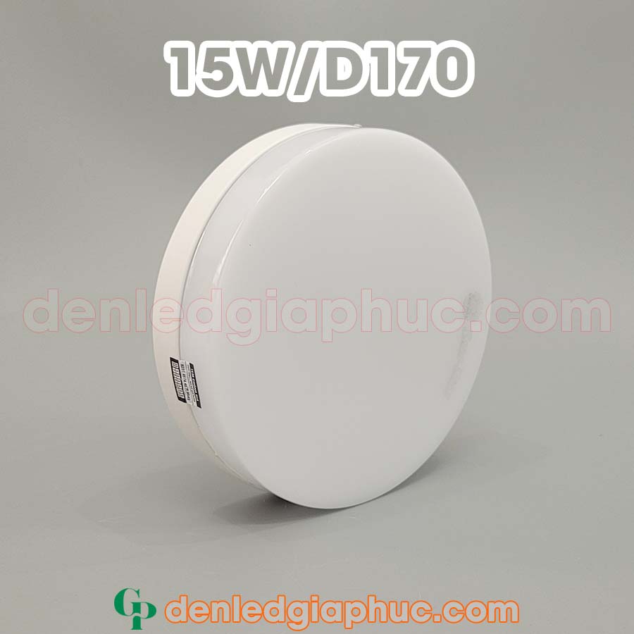 Đèn led ốp trần 15w LN12 IP54 chống ẩm tràn viền đế nhôm Rạng Đông 