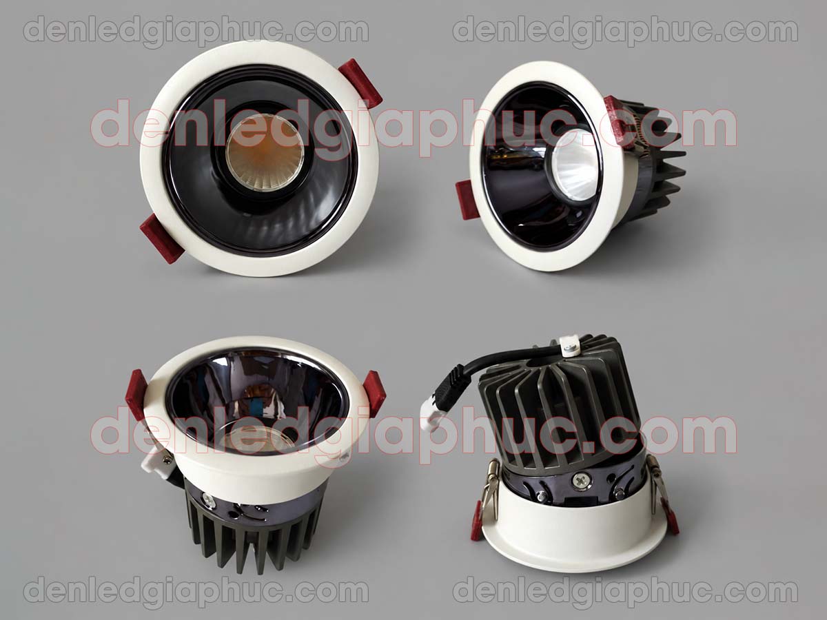 Hình ảnh đèn spotlight âm trần 20w chóa đen
