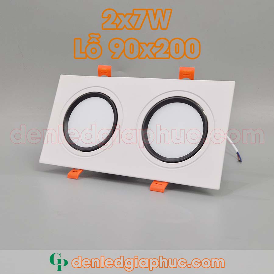 Đèn led downlight âm trần đôi 14w mặt chống chói - Đơn màu